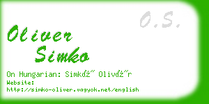 oliver simko business card